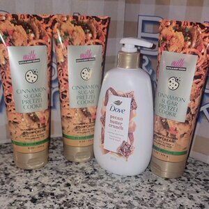 🎉 BATH & BODY WORKS CINNAMON SUGAR PRETZEL COOKIE & DOVE PECAN BUTTER CRUNCH